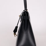 Hermès 1966 Bleu Marine Boxcalf Sellier Kelly 32 GHW - FashioNica