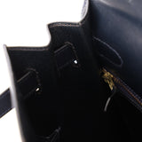 Hermès 1966 Bleu Marine Boxcalf Sellier Kelly 32 GHW - FashioNica