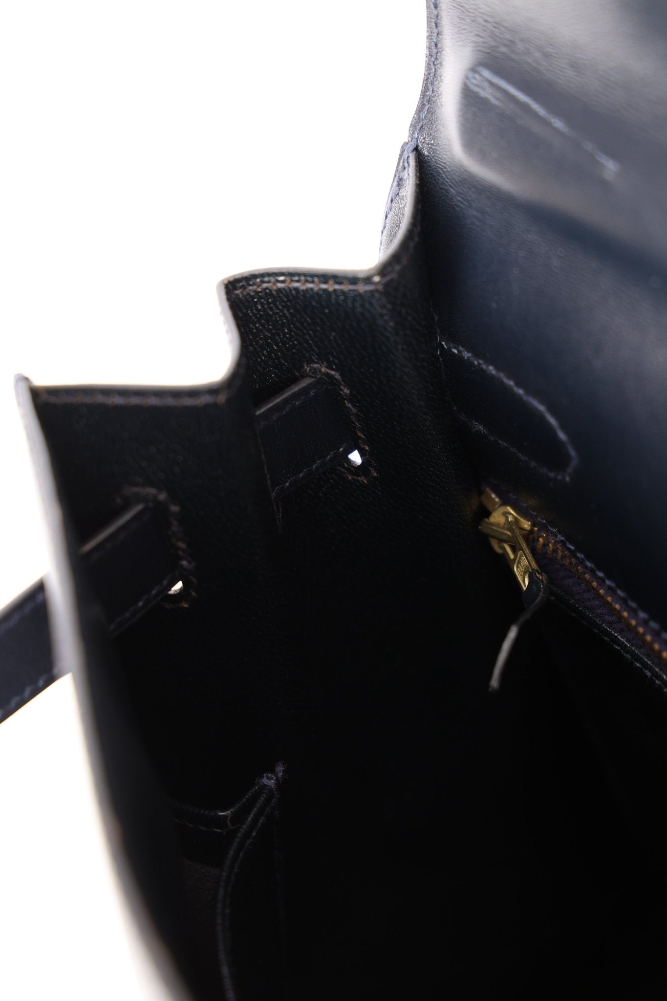 Hermès 1966 Bleu Marine Boxcalf Sellier Kelly 32 GHW - FashioNica