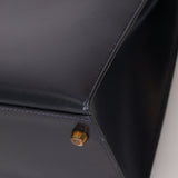 Hermès 1966 Bleu Marine Boxcalf Sellier Kelly 32 GHW - FashioNica