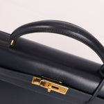 Hermès 1966 Bleu Marine Boxcalf Sellier Kelly 32 GHW - FashioNica