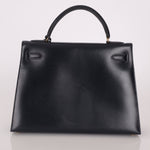 Hermès 1966 Bleu Marine Boxcalf Sellier Kelly 32 GHW - FashioNica