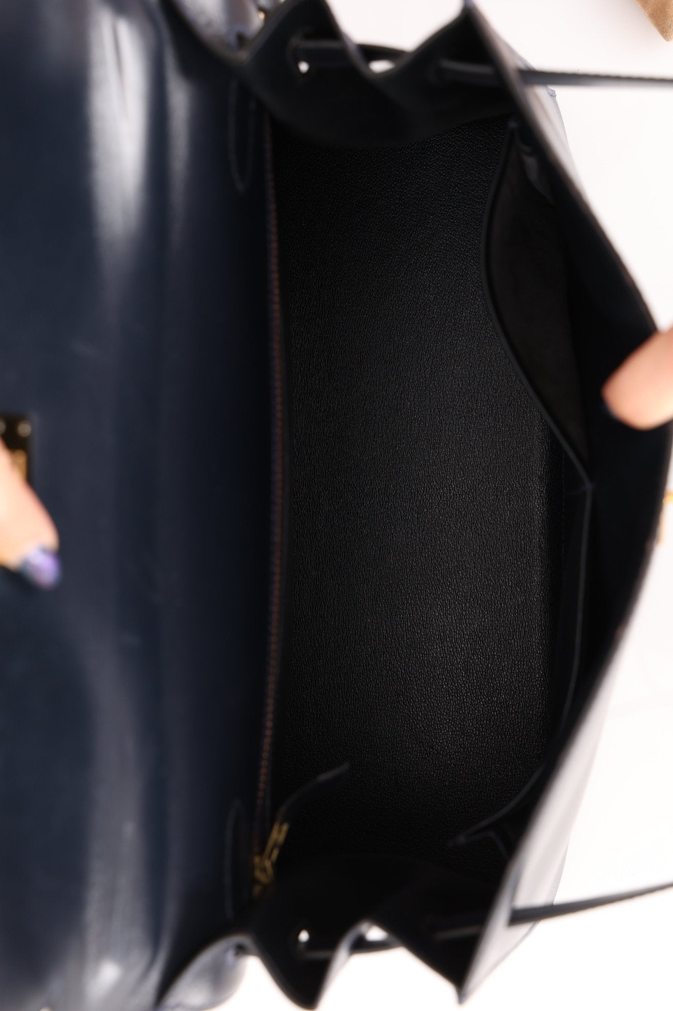 Hermès 1966 Bleu Marine Boxcalf Sellier Kelly 32 GHW - FashioNica