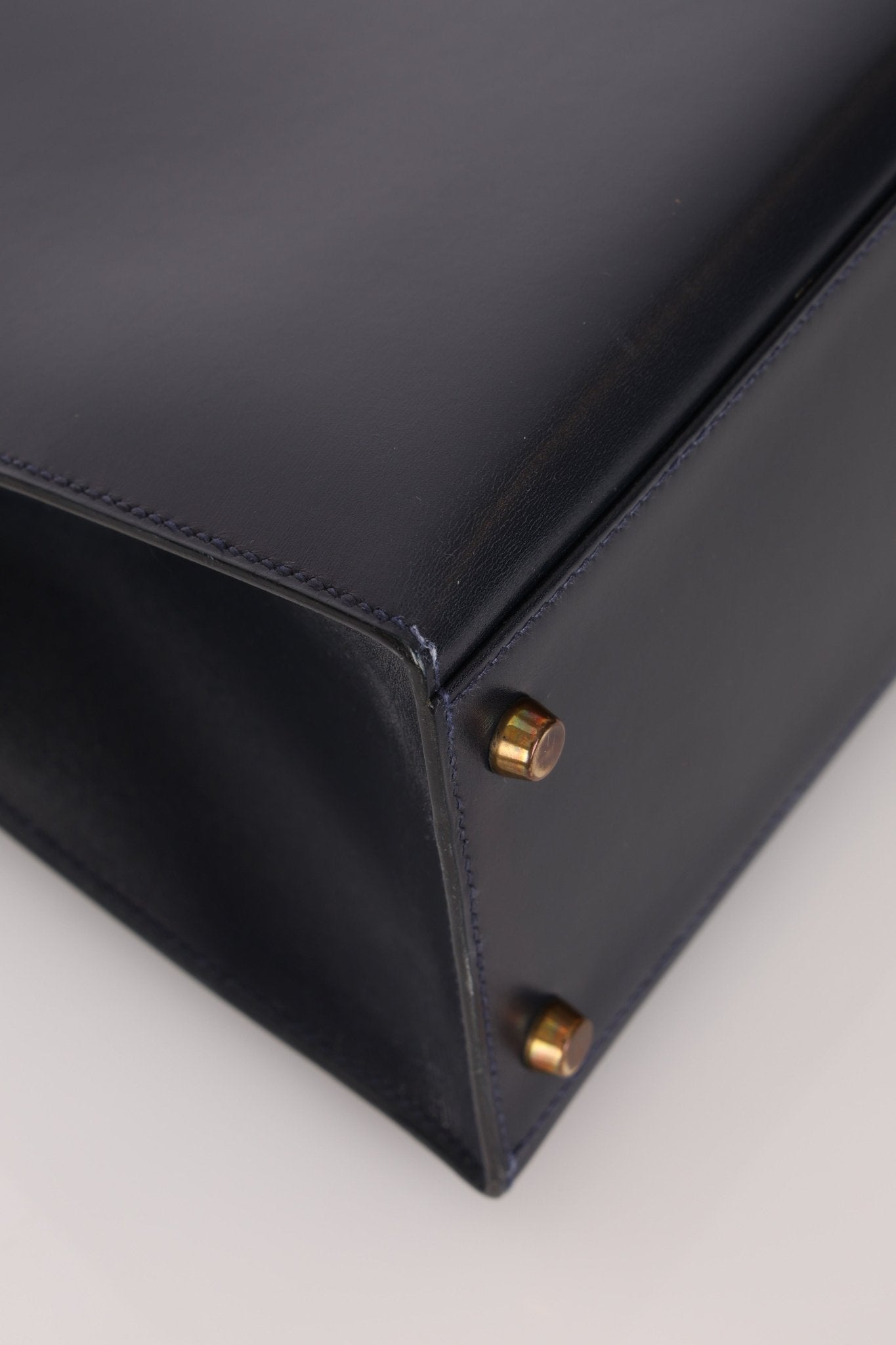 Hermès 1966 Bleu Marine Boxcalf Sellier Kelly 32 GHW - FashioNica