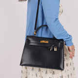 Hermès 1966 Bleu Marine Boxcalf Sellier Kelly 32 GHW - FashioNica