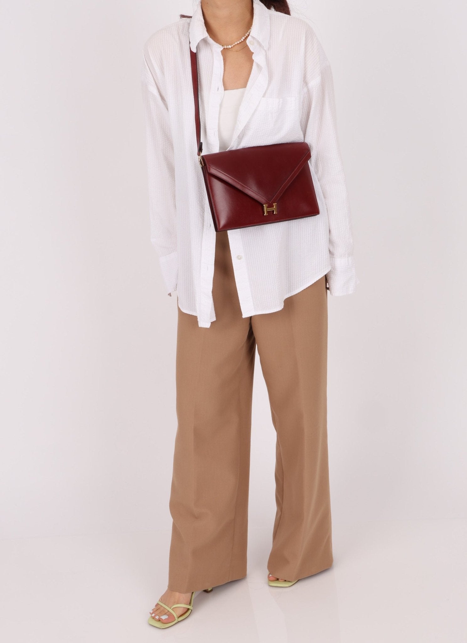 Hermès 1977 Rouge Boxcalf 2 - Way Lydie Bag GHW - FashioNica