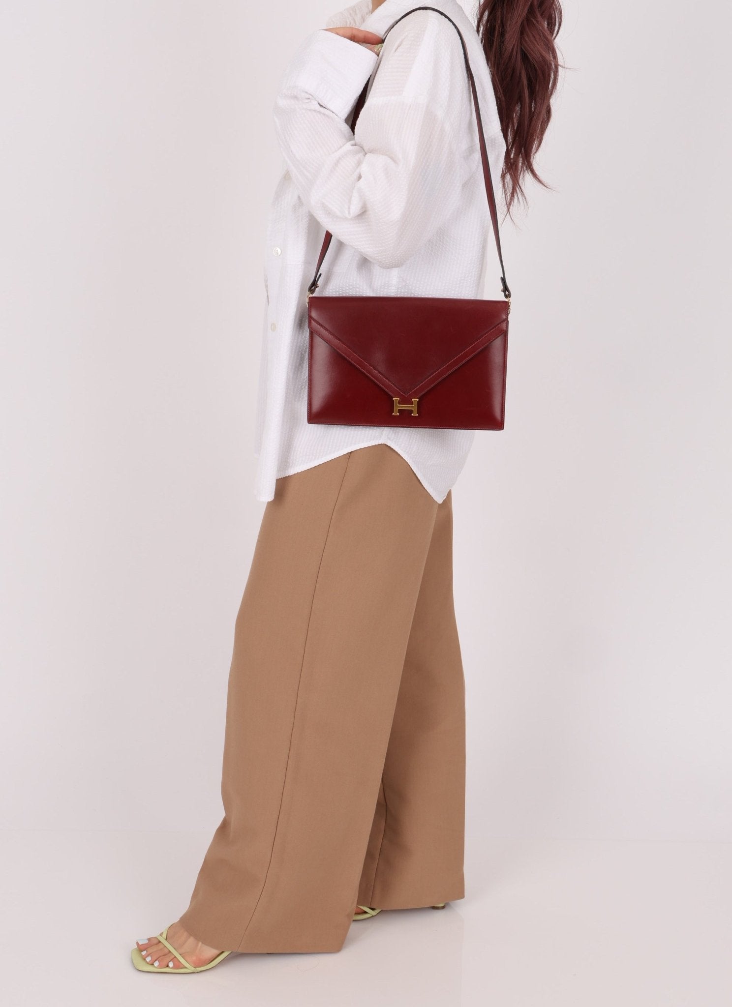 Hermès 1977 Rouge Boxcalf 2 - Way Lydie Bag GHW - FashioNica