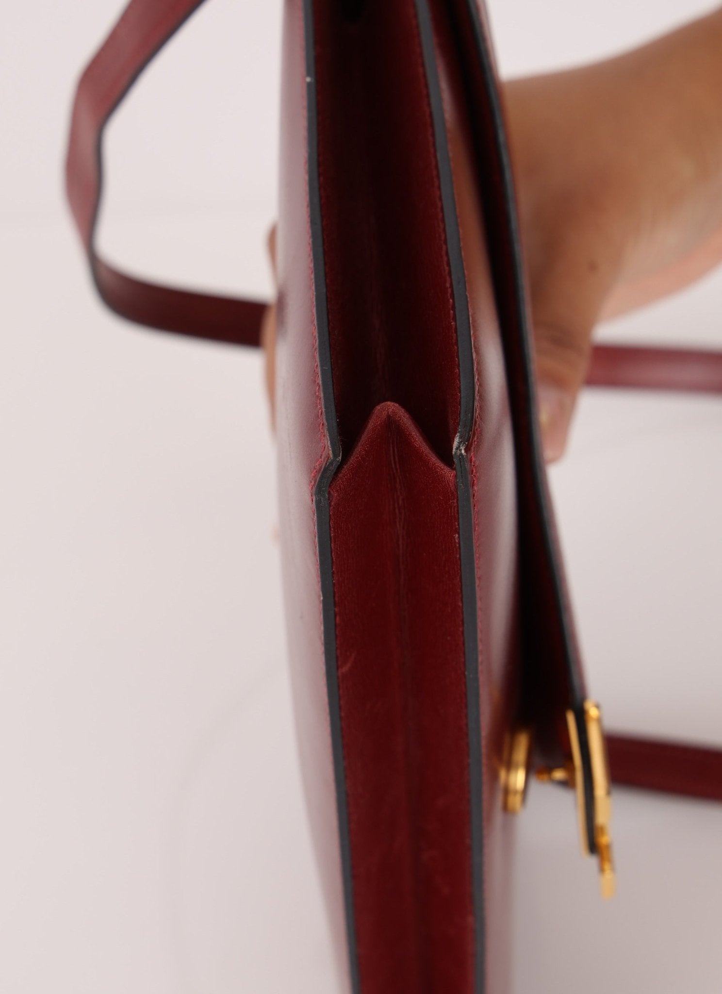 Hermès 1977 Rouge Boxcalf 2 - Way Lydie Bag GHW - FashioNica