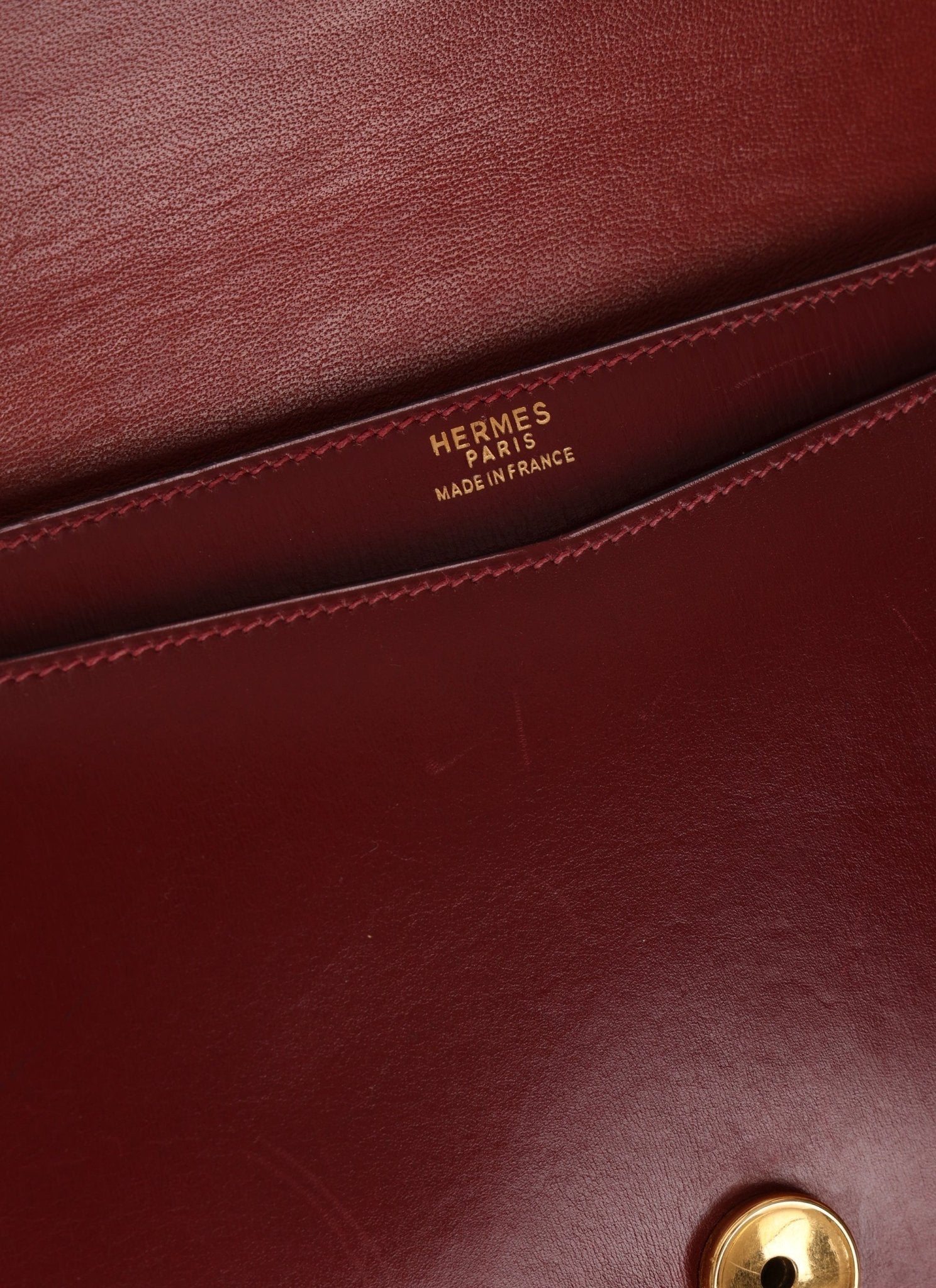 Hermès 1977 Rouge Boxcalf 2 - Way Lydie Bag GHW - FashioNica