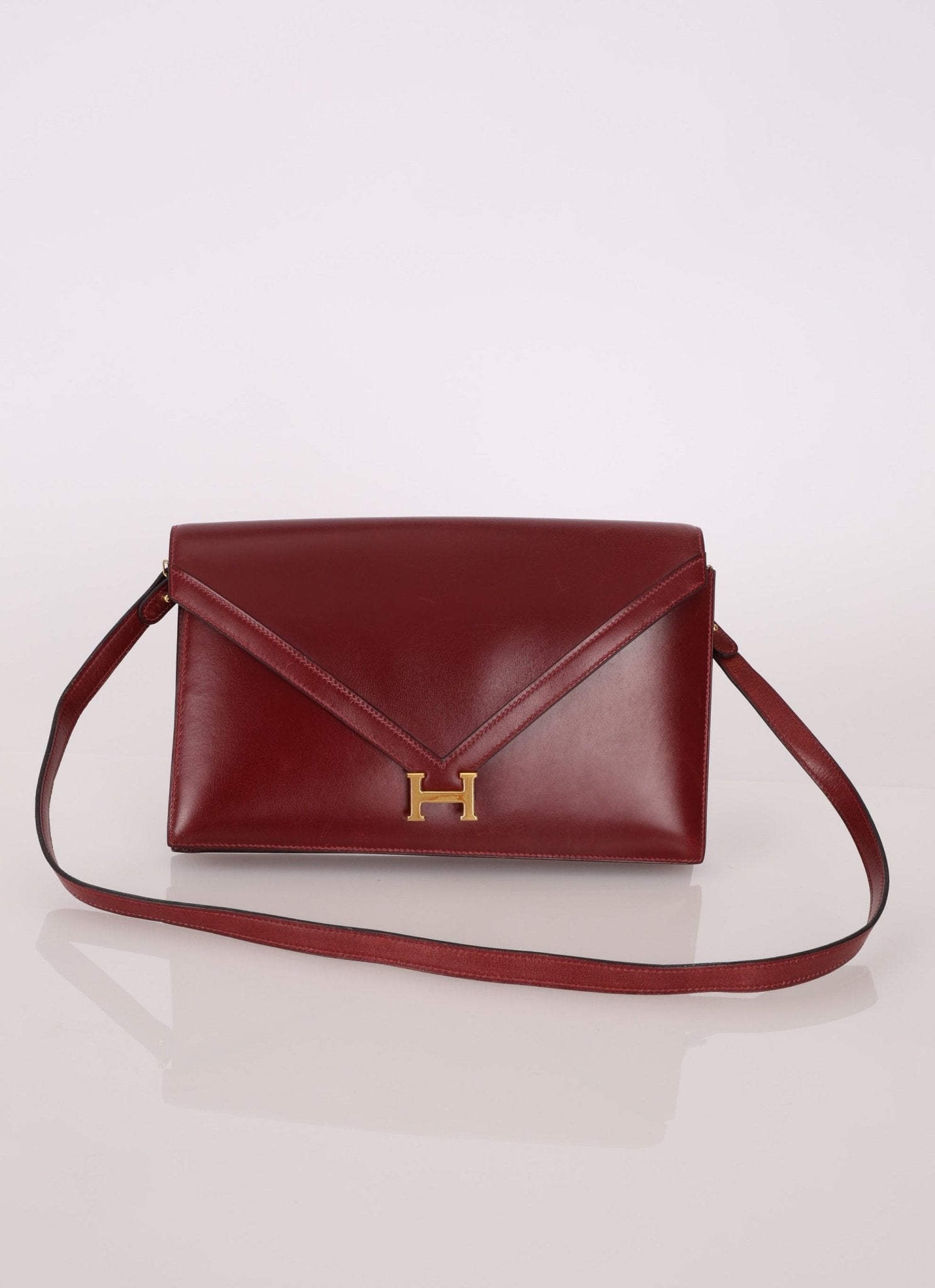Hermès 1977 Rouge Boxcalf 2 - Way Lydie Bag GHW - FashioNica