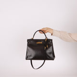 Hermès 1979 Chocolate Box Retourne Kelly 32 with Strap - FashioNica