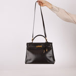 Hermès 1979 Chocolate Box Retourne Kelly 32 with Strap - FashioNica