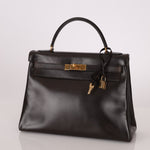 Hermès 1979 Chocolate Box Retourne Kelly 32 with Strap - FashioNica