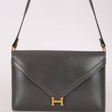 Hermès 1982 Graphite Box Lydie GHW - FashioNica