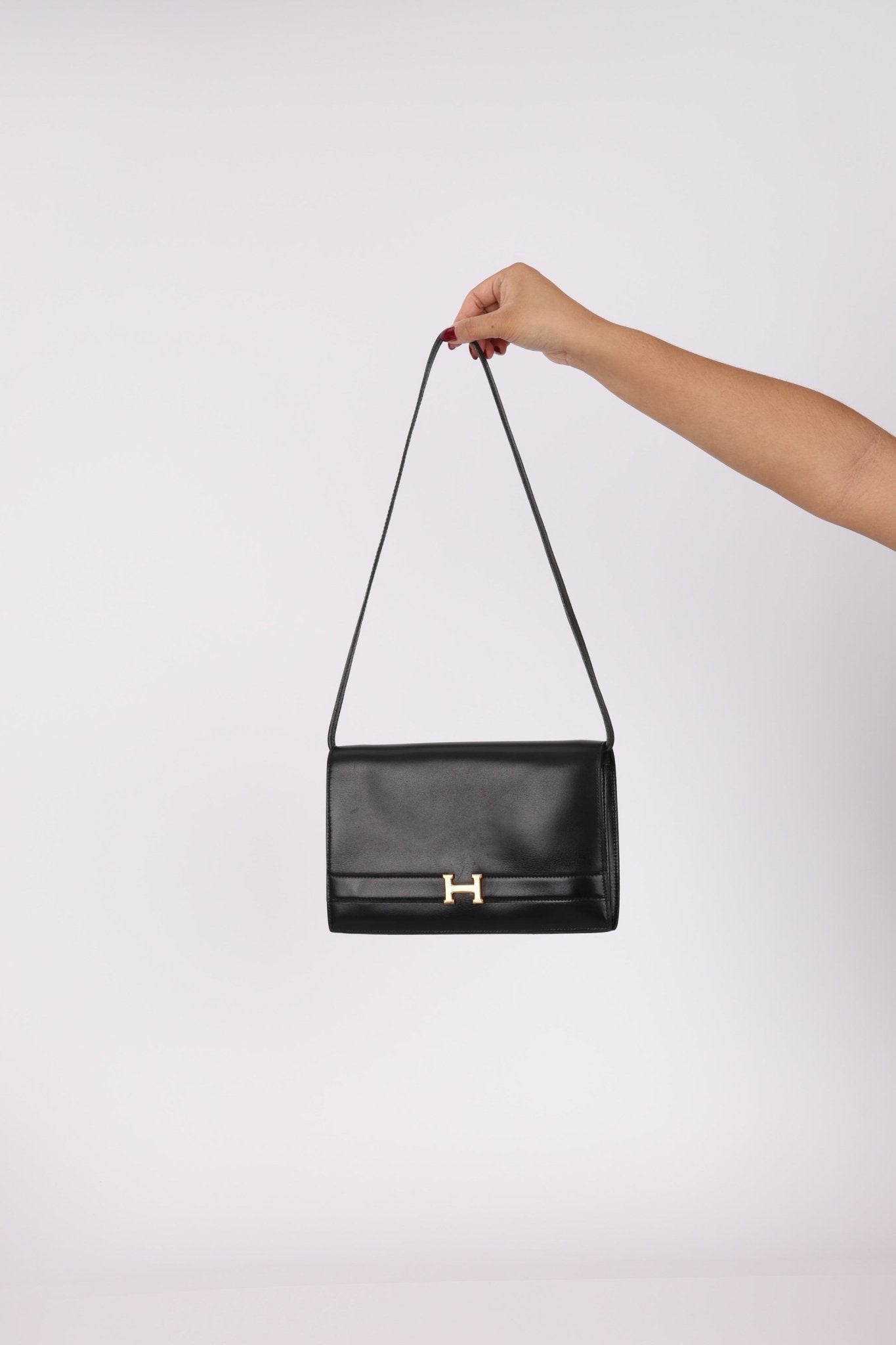 Hermès 1985 Annie Boxcalf Shoulder Bag - FashioNica