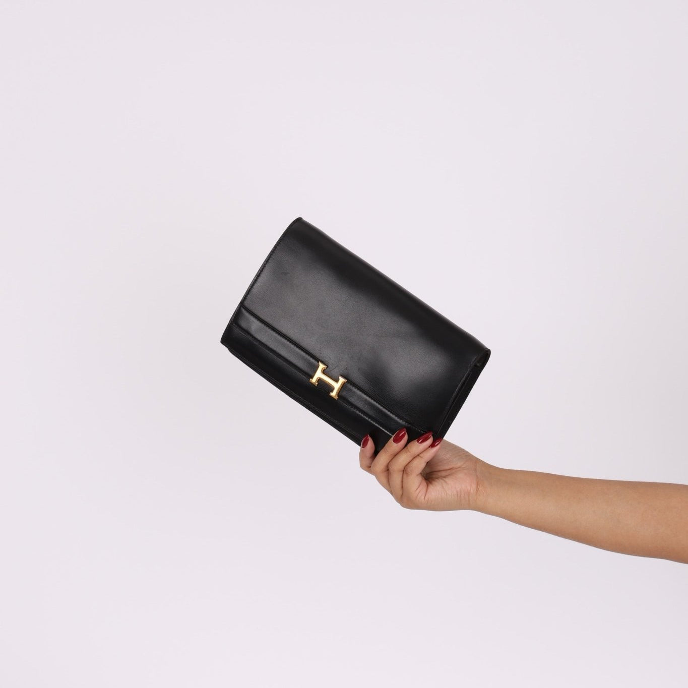 Hermès 1985 Annie Boxcalf Shoulder Bag - FashioNica