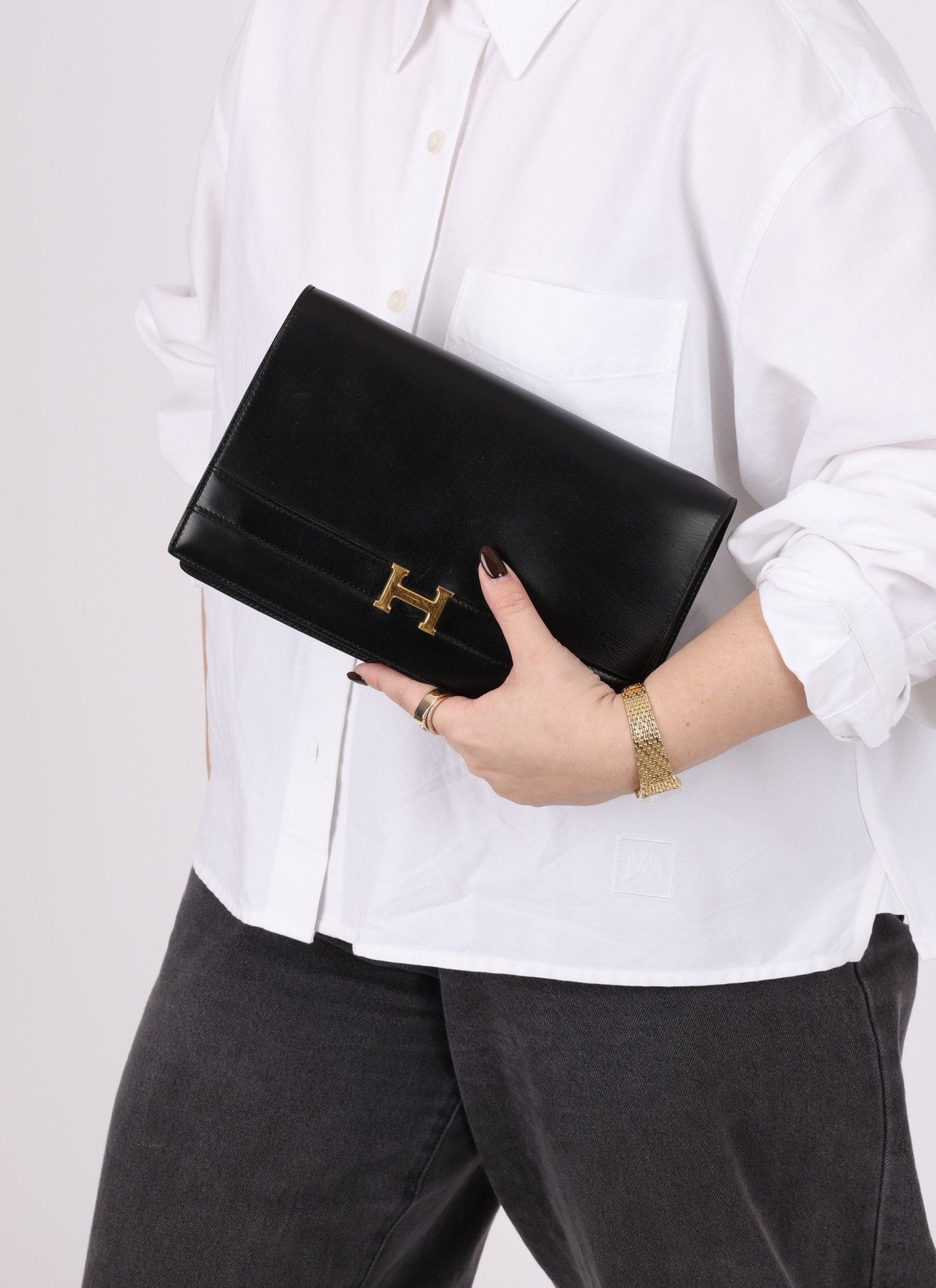 Hermès 1985 Annie Boxcalf Shoulder Bag - FashioNica