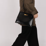 Hermès 1986 Noir Box Kelly 28 Sellier GHW - FashioNica