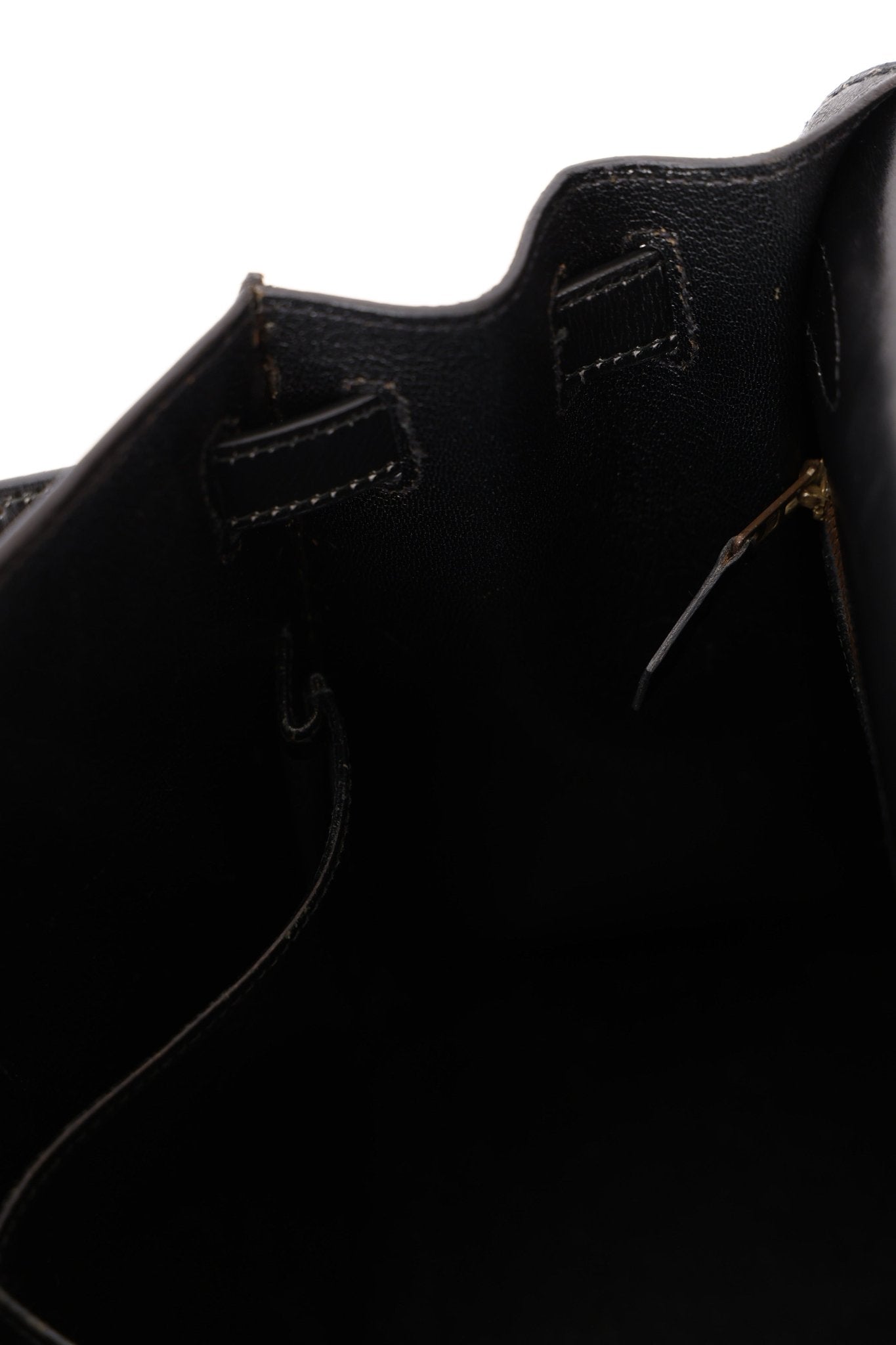 Hermès 1986 Noir Box Kelly 28 Sellier GHW - FashioNica