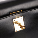 Hermès 1986 Noir Box Kelly 28 Sellier GHW - FashioNica