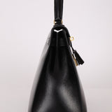 Hermès 1986 Noir Box Kelly 28 Sellier GHW - FashioNica