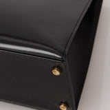 Hermès 1986 Noir Box Kelly 28 Sellier GHW - FashioNica