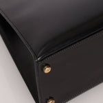 Hermès 1986 Noir Box Kelly 28 Sellier GHW - FashioNica