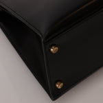 Hermès 1986 Noir Box Kelly 28 Sellier GHW - FashioNica