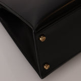 Hermès 1986 Noir Box Kelly 28 Sellier GHW - FashioNica