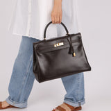 Hermès 1991 Chocolate Box Kelly 35 GHW - FashioNica