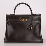 Hermès 1991 Chocolate Box Kelly 35 GHW - FashioNica