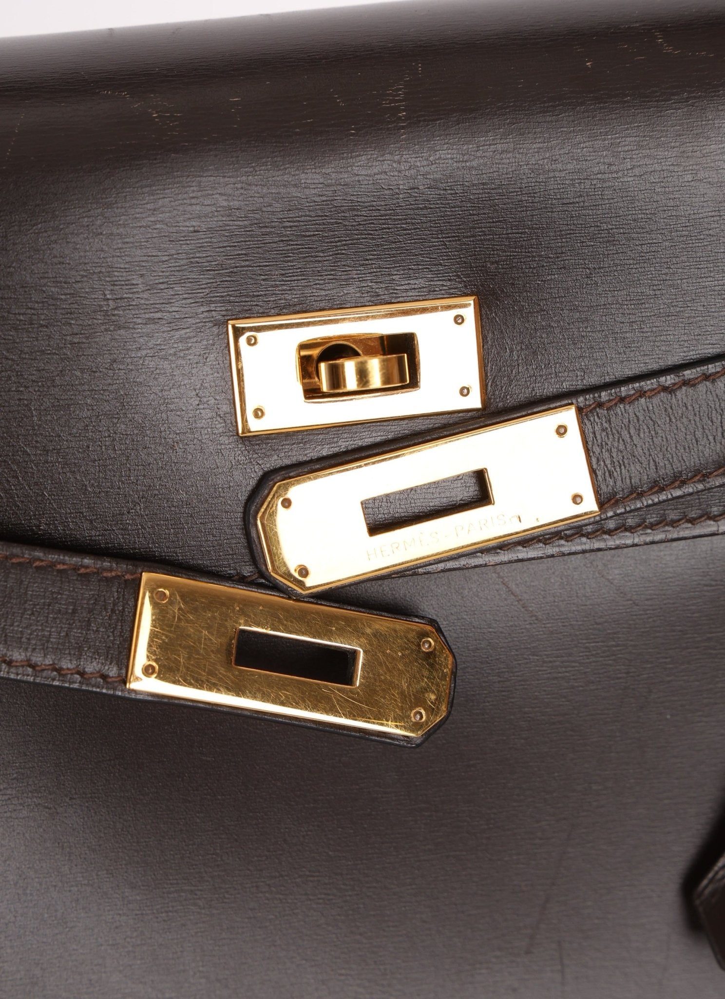 Hermès 1991 Chocolate Box Kelly 35 GHW - FashioNica