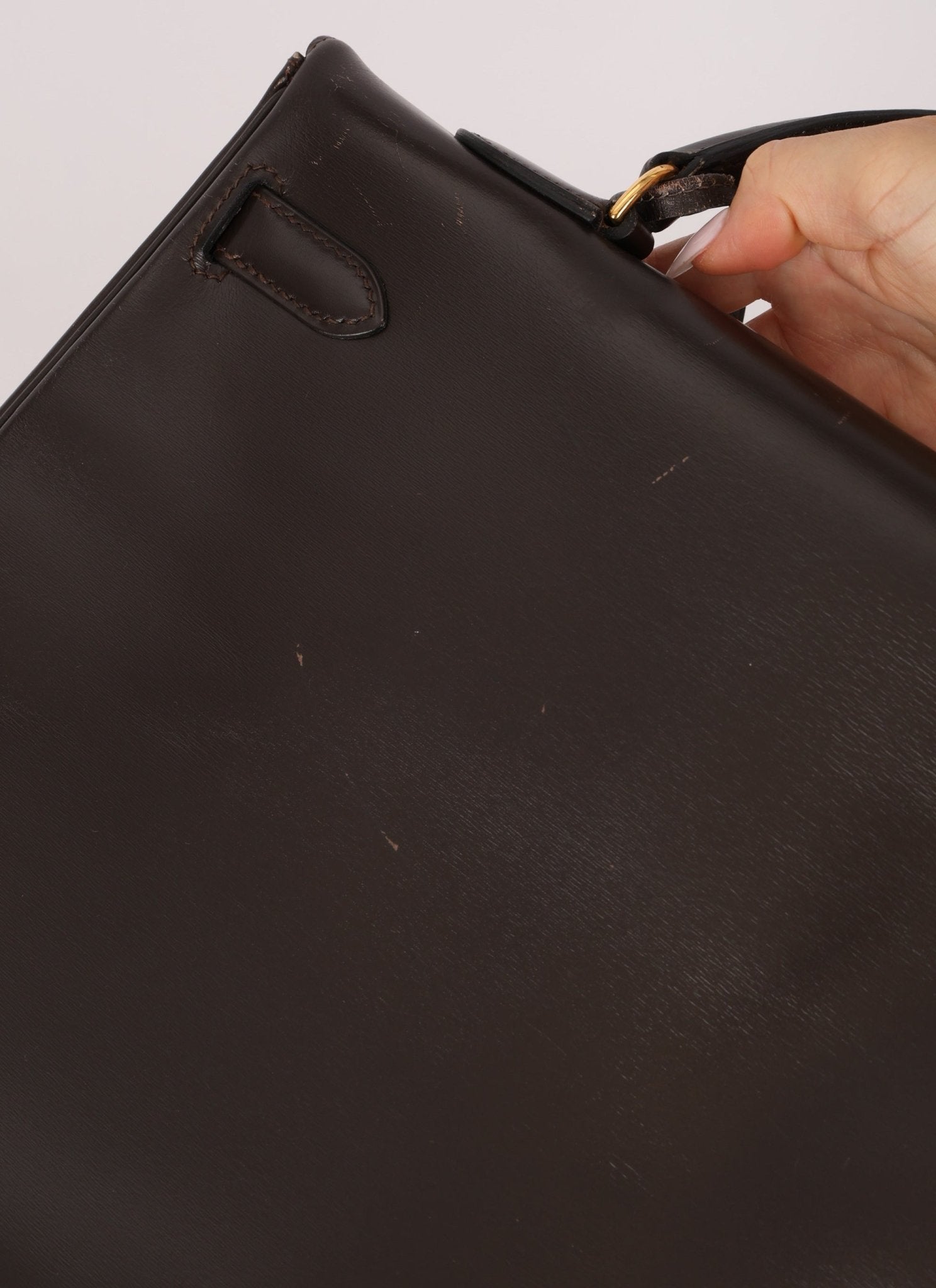 Hermès 1991 Chocolate Box Kelly 35 GHW - FashioNica