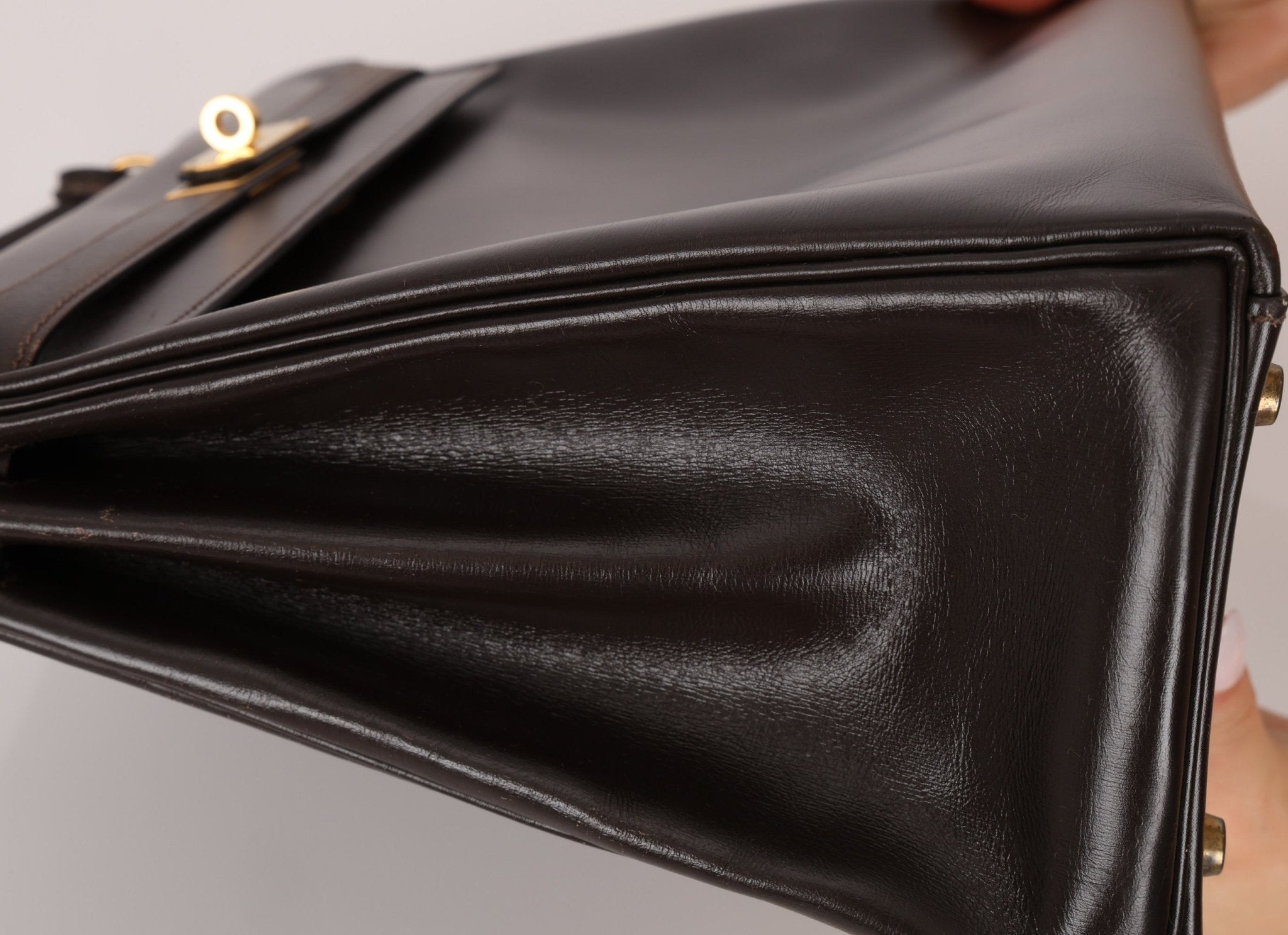 Hermès 1991 Chocolate Box Kelly 35 GHW - FashioNica