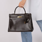 Hermès 1991 Chocolate Box Kelly 35 GHW - FashioNica