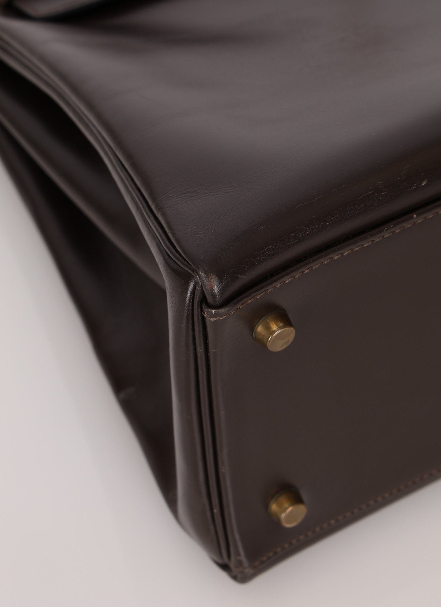 Hermès 1991 Chocolate Box Kelly 35 GHW - FashioNica