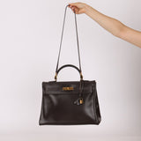 Hermès 1991 Chocolate Box Kelly 35 GHW - FashioNica