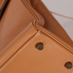 Hermès 1992 Natural Courchevel Retourne Kelly 32 GHW with Strap - FashioNica