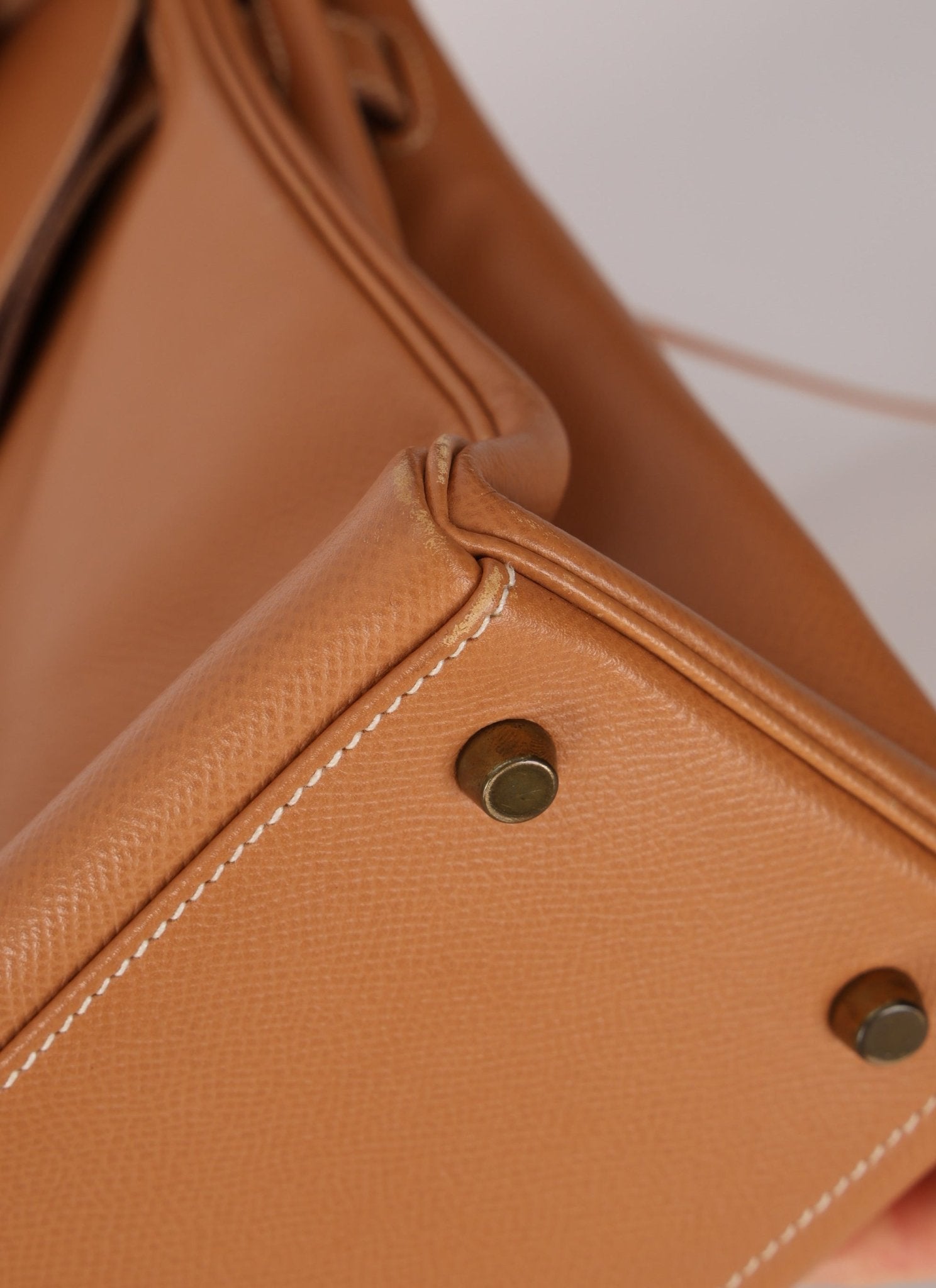 Hermès 1992 Natural Courchevel Retourne Kelly 32 GHW with Strap - FashioNica