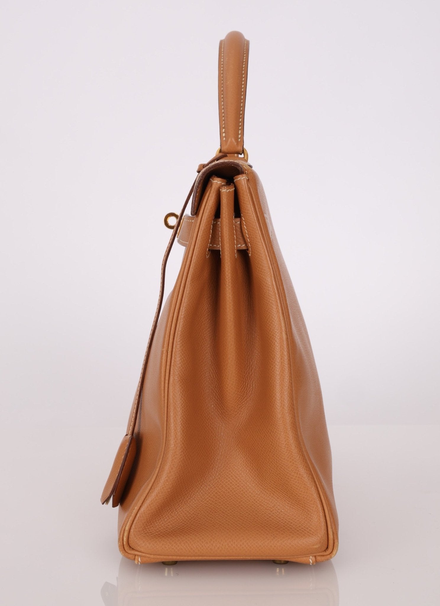 Hermès 1992 Natural Courchevel Retourne Kelly 32 GHW with Strap - FashioNica