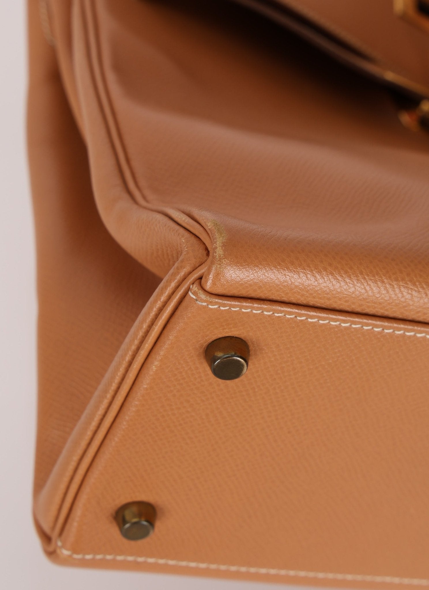 Hermès 1992 Natural Courchevel Retourne Kelly 32 GHW with Strap - FashioNica