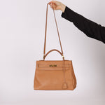 Hermès 1992 Natural Courchevel Retourne Kelly 32 GHW with Strap - FashioNica