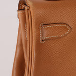 Hermès 1992 Natural Courchevel Retourne Kelly 32 GHW with Strap - FashioNica