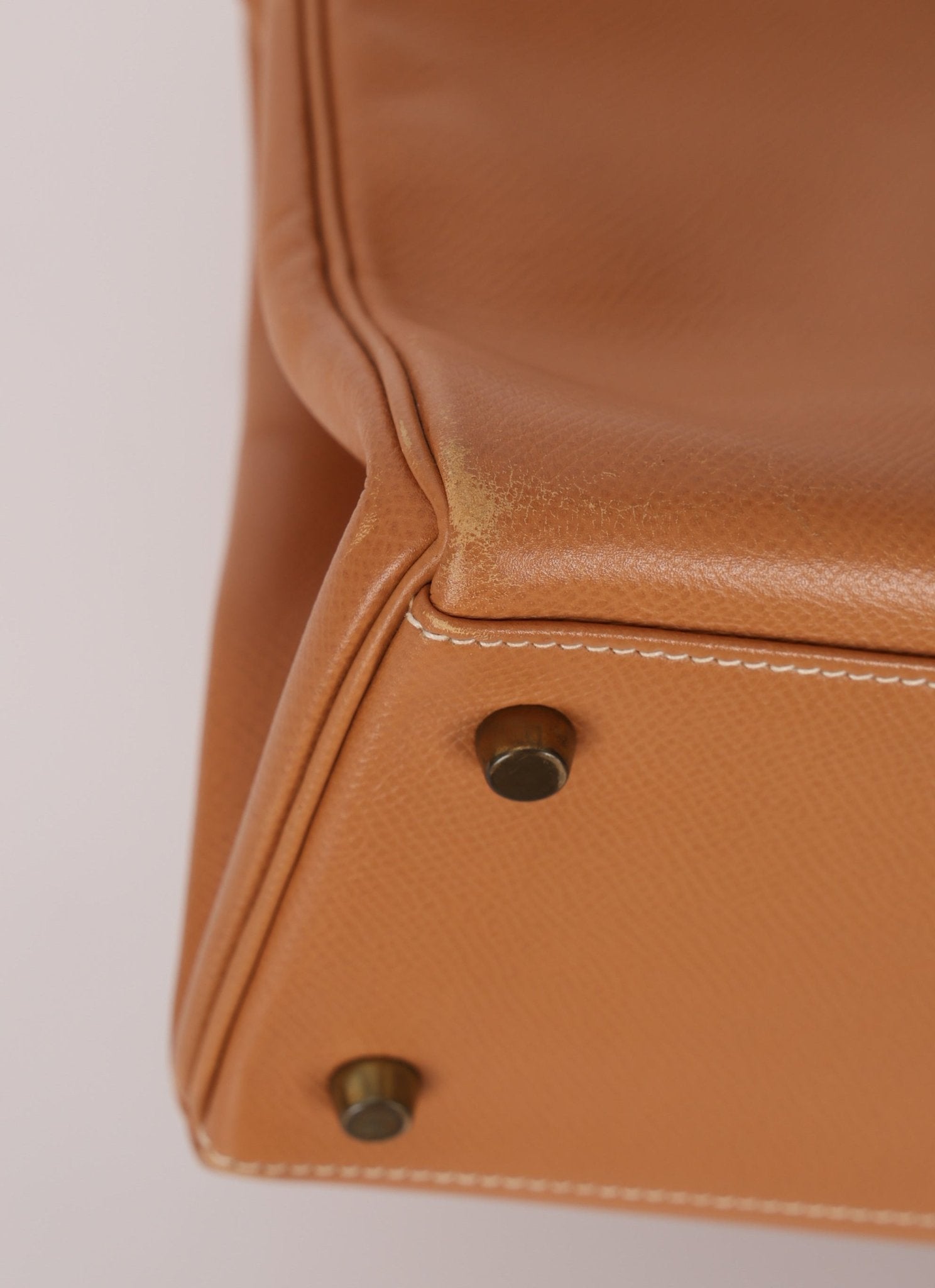 Hermès 1992 Natural Courchevel Retourne Kelly 32 GHW with Strap - FashioNica