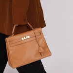 Hermès 1992 Natural Courchevel Retourne Kelly 32 GHW with Strap - FashioNica