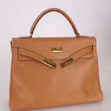 Hermès 1992 Natural Courchevel Retourne Kelly 32 GHW with Strap - FashioNica