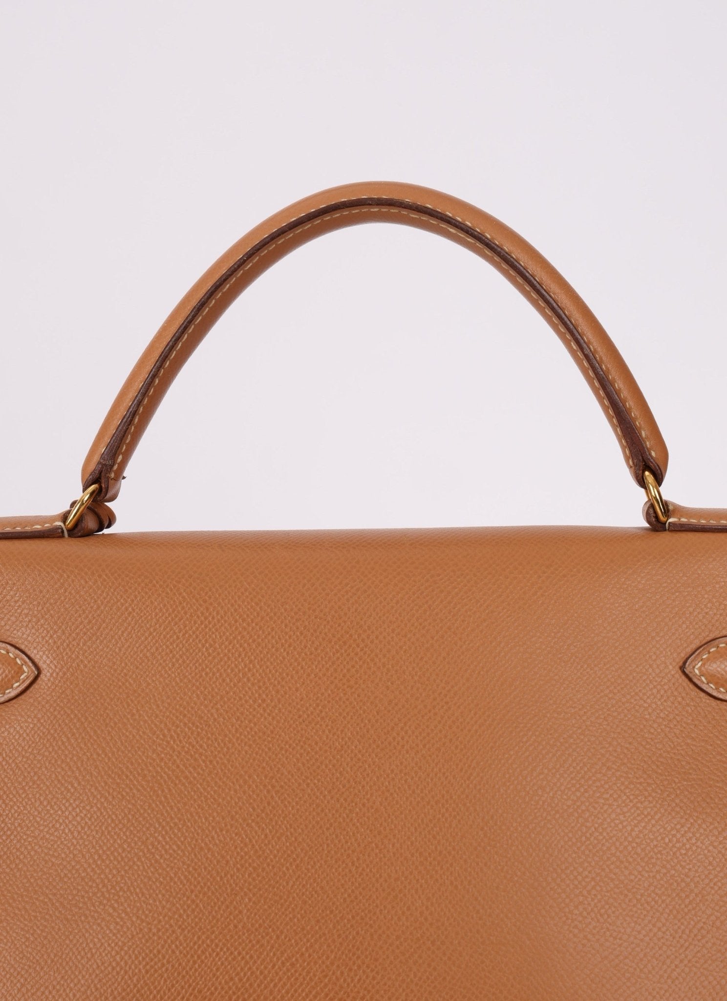 Hermès 1992 Natural Courchevel Retourne Kelly 32 GHW with Strap - FashioNica