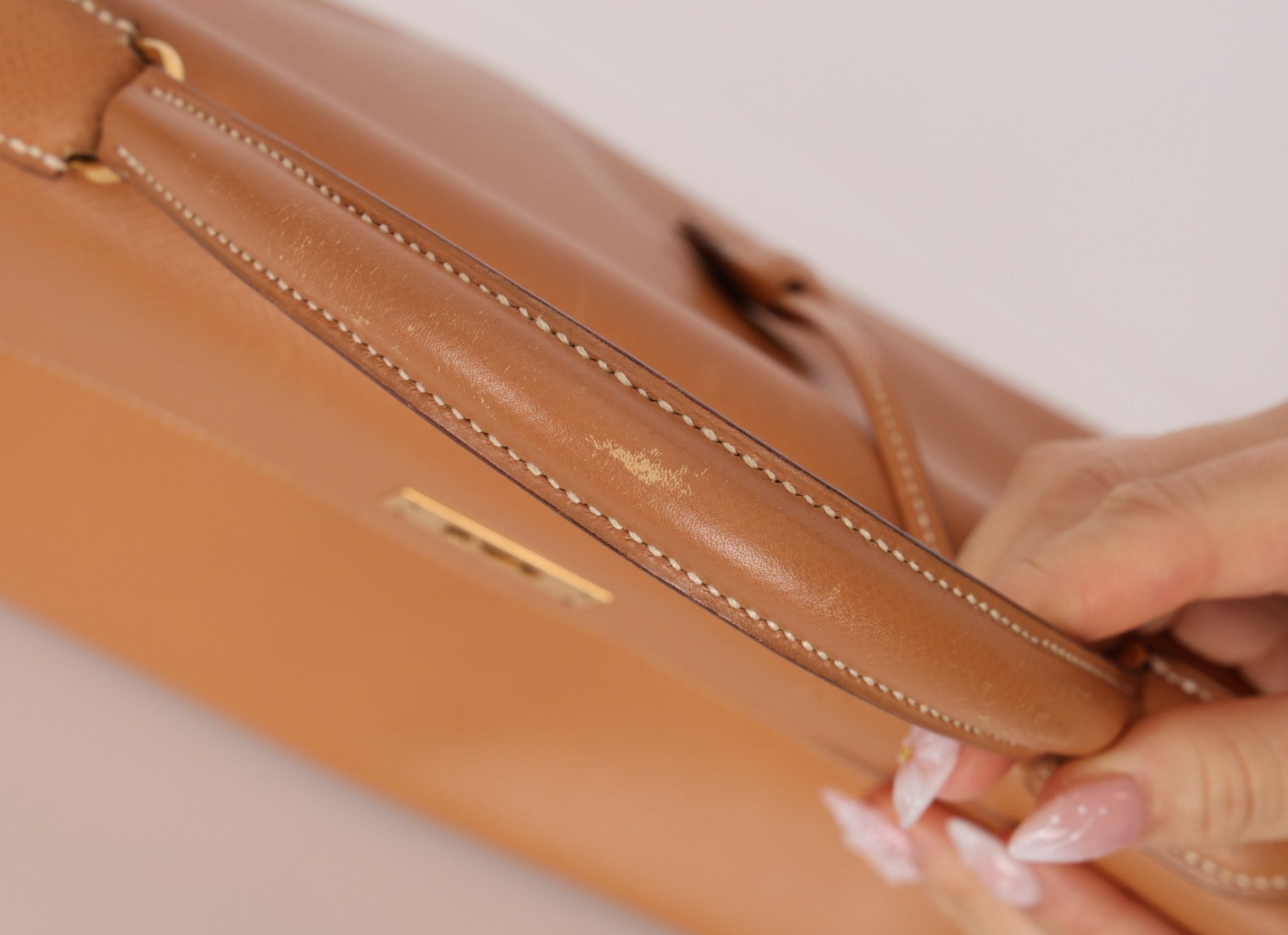 Hermès 1992 Natural Courchevel Retourne Kelly 32 GHW with Strap - FashioNica