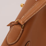 Hermès 1992 Natural Courchevel Retourne Kelly 32 GHW with Strap - FashioNica