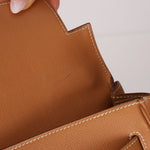 Hermès 1992 Natural Courchevel Retourne Kelly 32 GHW with Strap - FashioNica